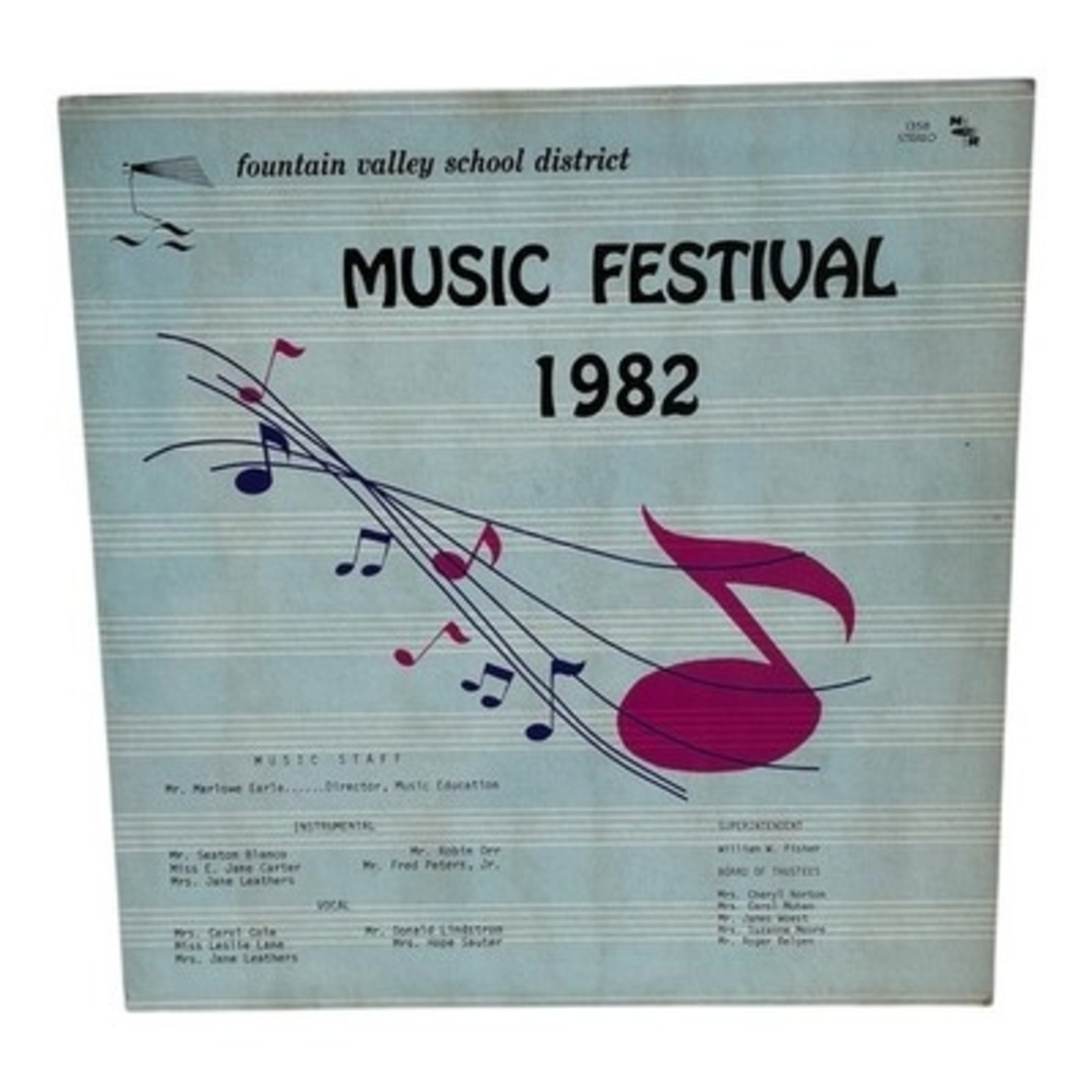 Fountain Valley School District Music Festival 1982 Vinyl LP Rare Good Plus